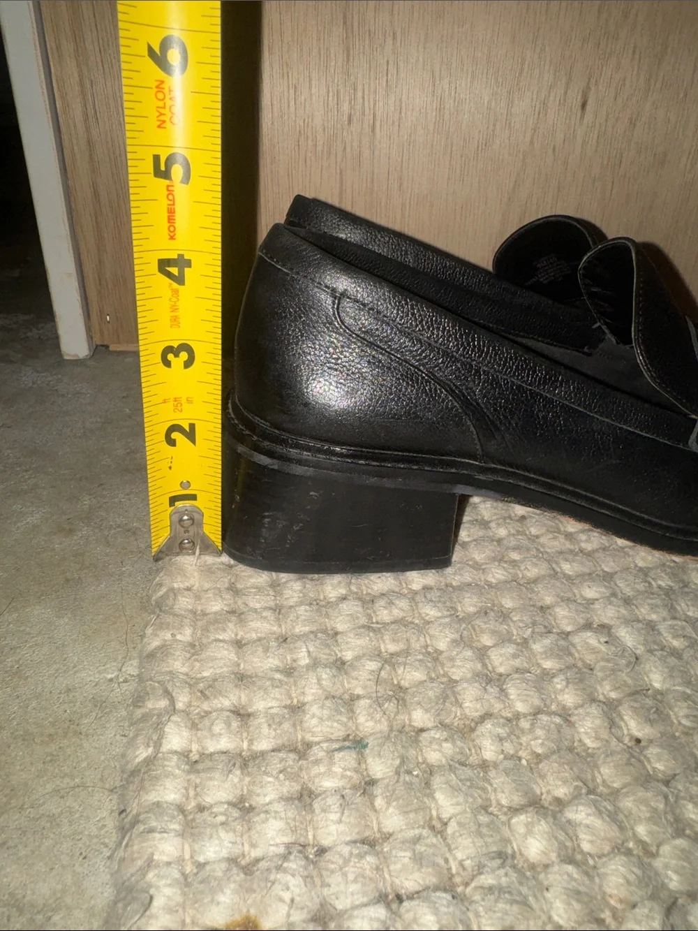 Vince Camuto | Black Leather Block Heel Penny Loafer size 9 women’s - Picture 10 of 10